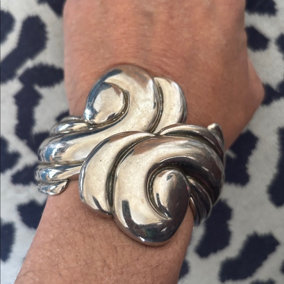 Silver Swirl Cuff Bracelet - Picture 2 of 5